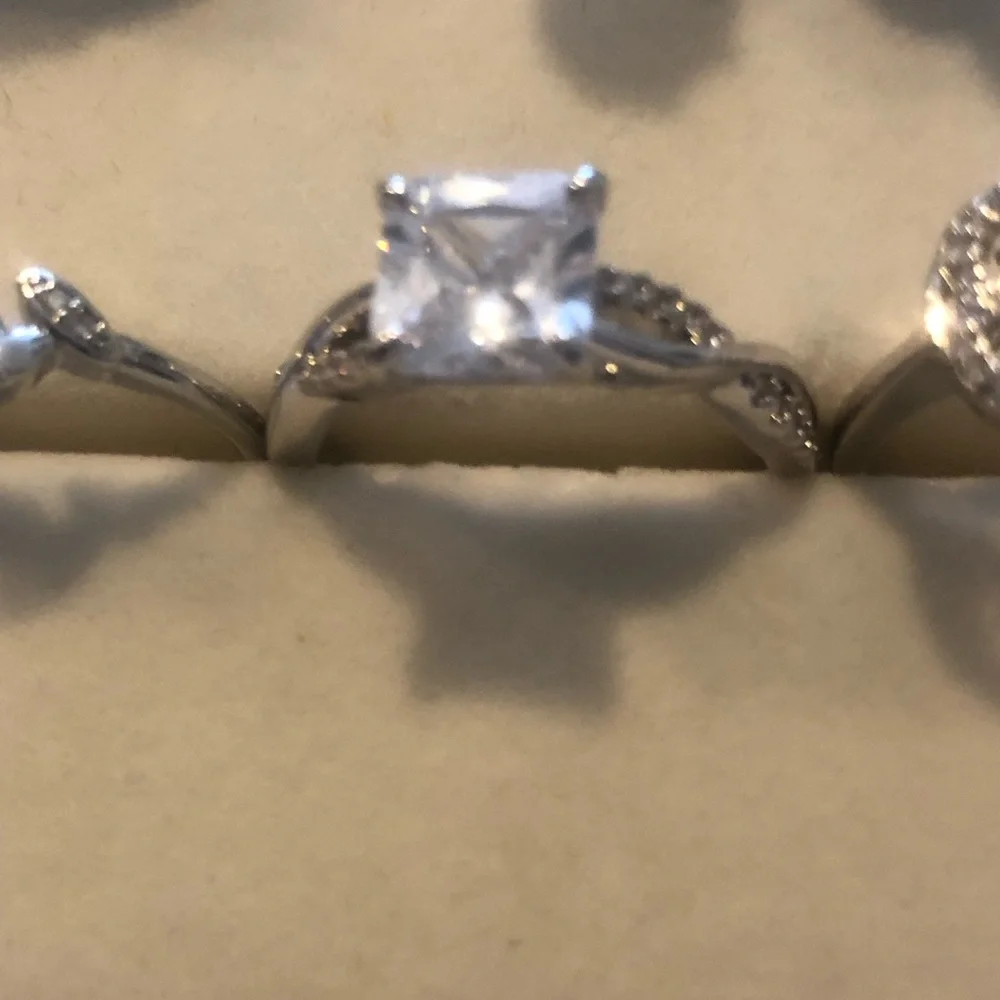 Silver Princess-Cut Solitaire Ring with CZ Gemstone